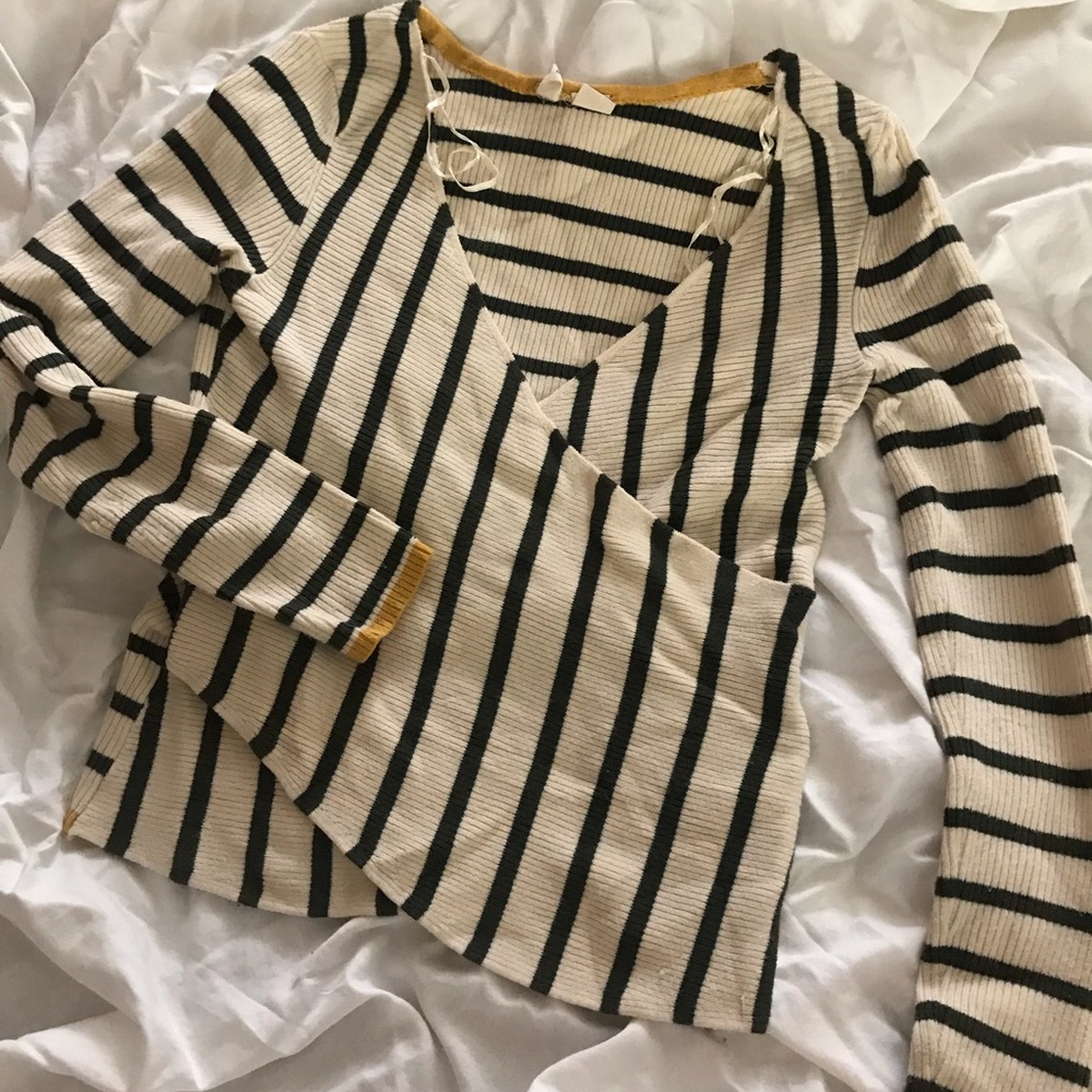 Anthropologie striped ribbed sweater
